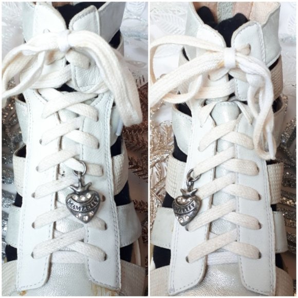 Mam'zelle White Silver Gladiator Sandal Size 37 - Picture 2 of 8